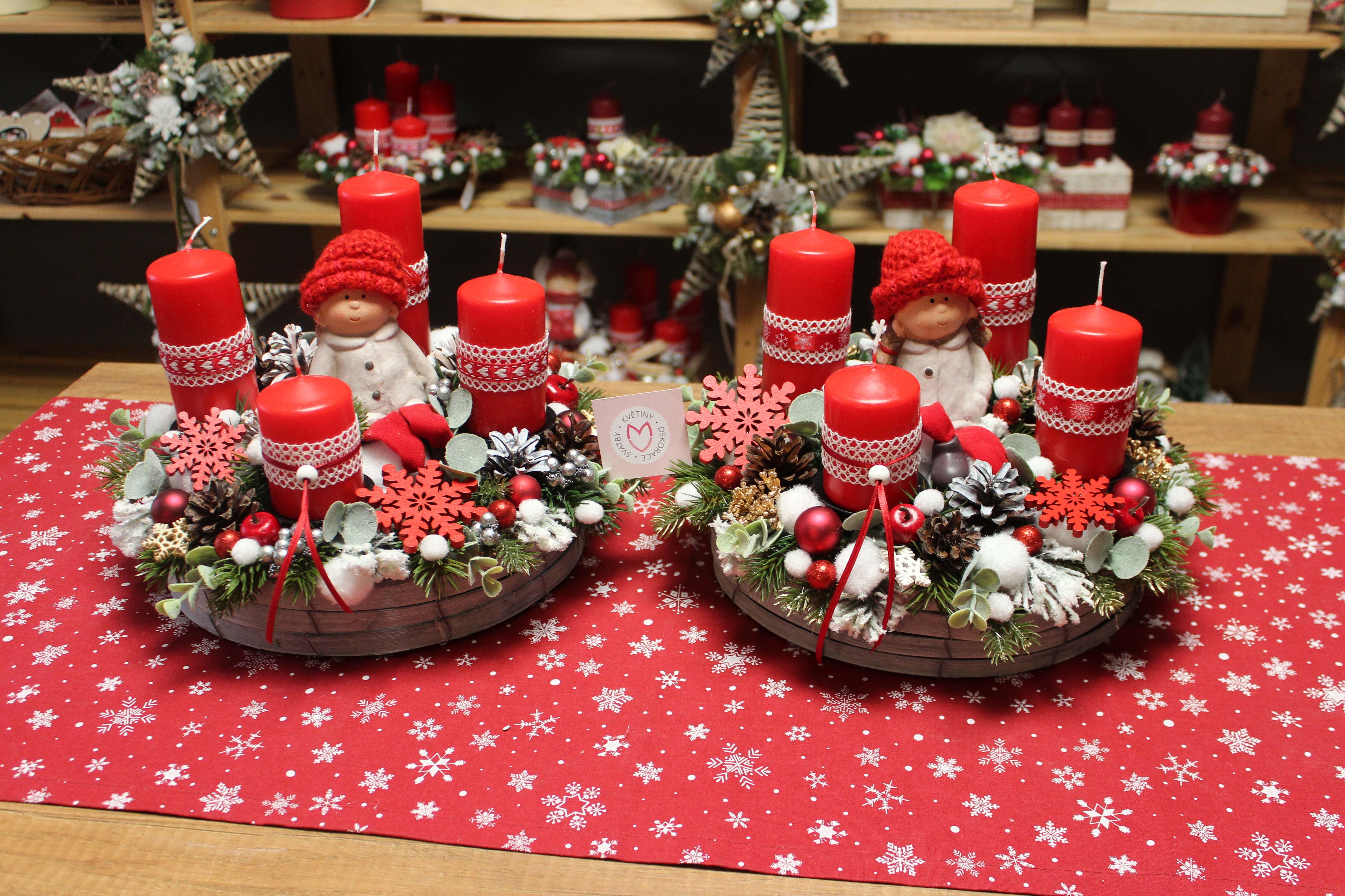 Adventní svícen šedý - holka