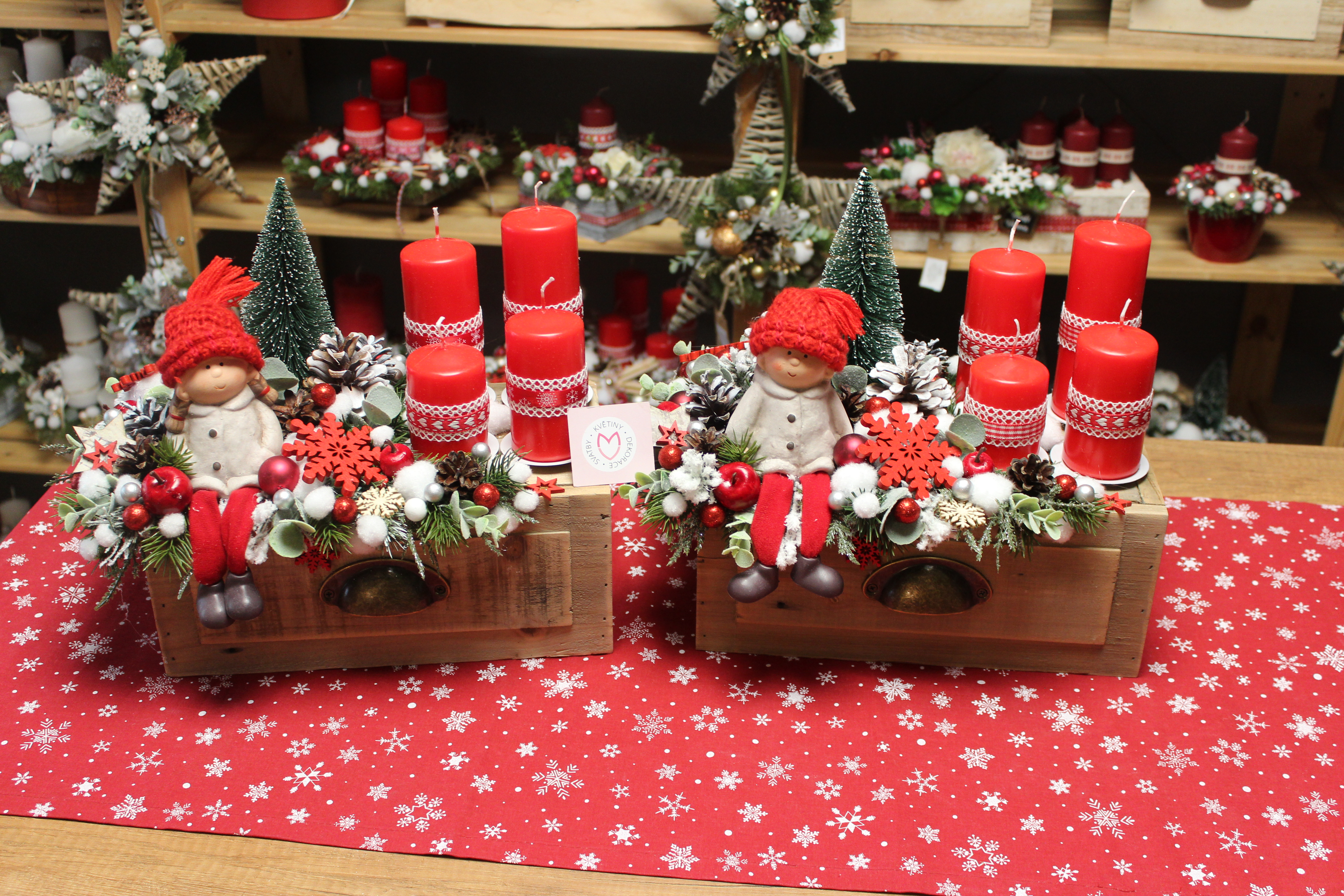Adventní svícen - Šuplík - holka